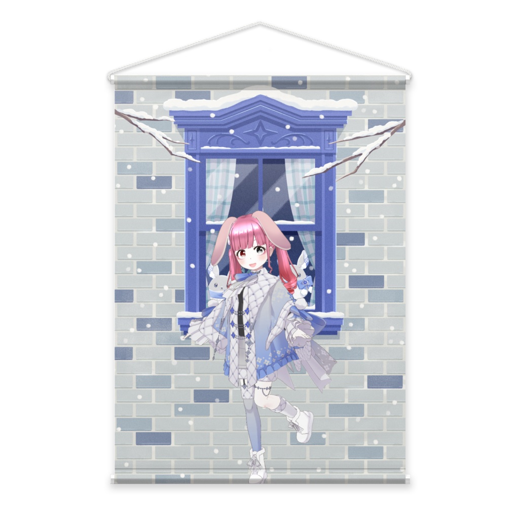 【くれない】12月冬コーデ-タペストリー-G0178