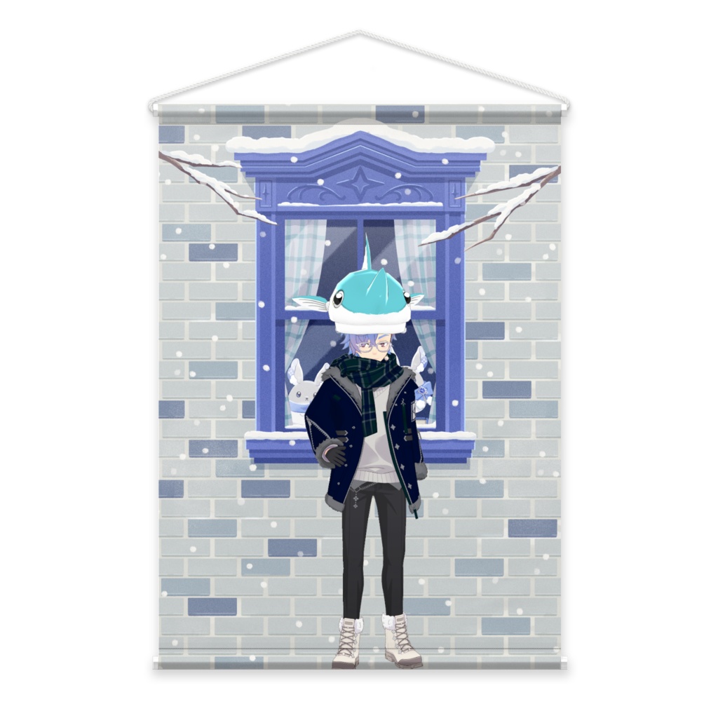 【くろこうじ】12月冬コーデ-タペストリー-G0179