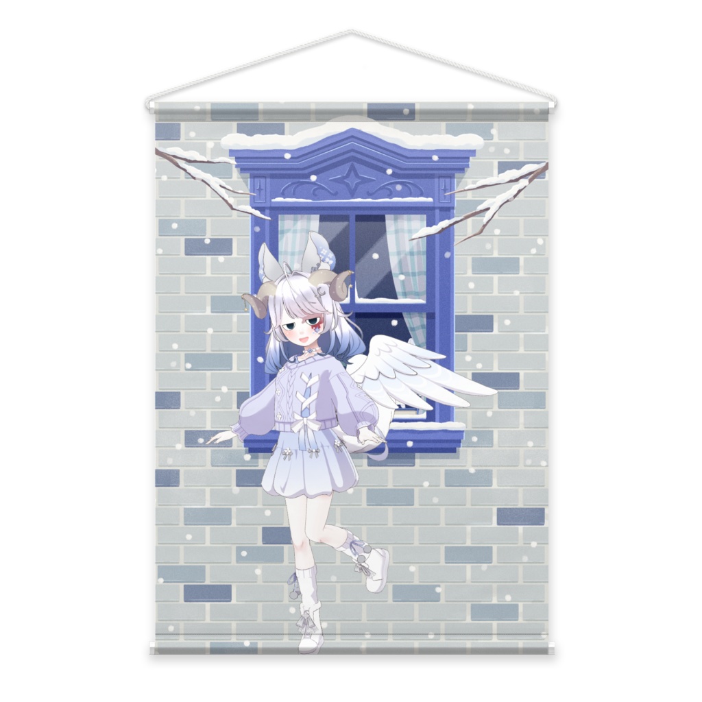 【くろんヨォナ】12月冬コーデ-タペストリー-G0180