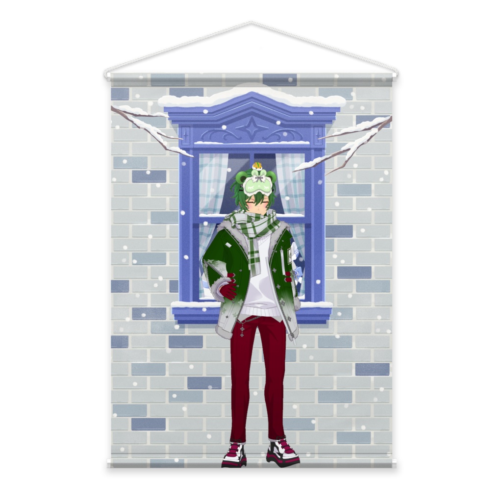 【けろっちゅ】12月冬コーデ-タペストリー-G0183