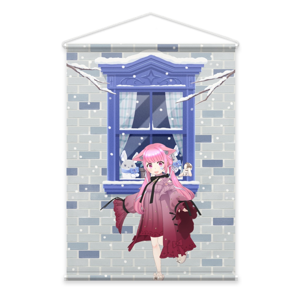 【あやにゃん】12月冬コーデ-タペストリー-G0091