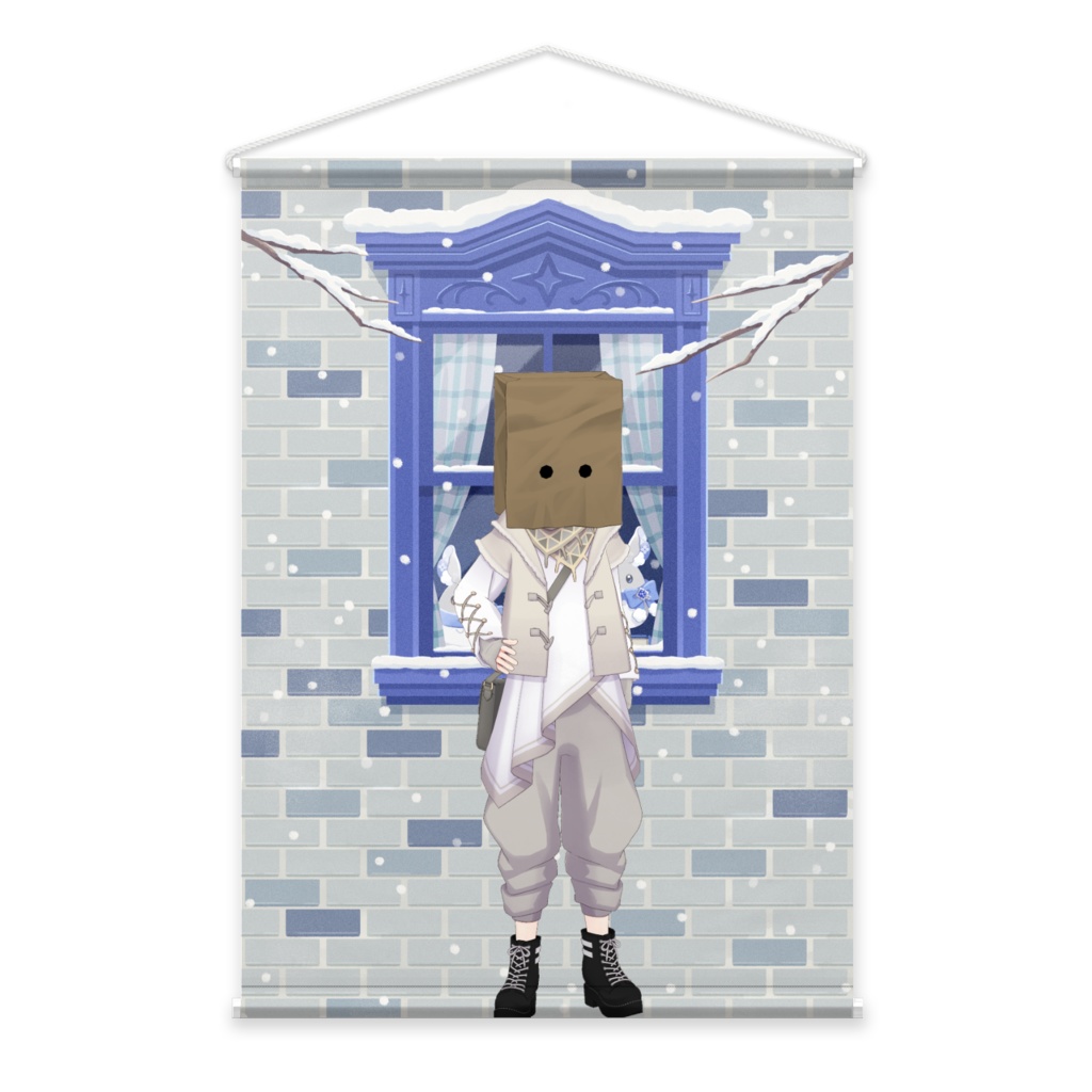 【かみぶくろん】12月冬コーデ-タペストリー-G0151