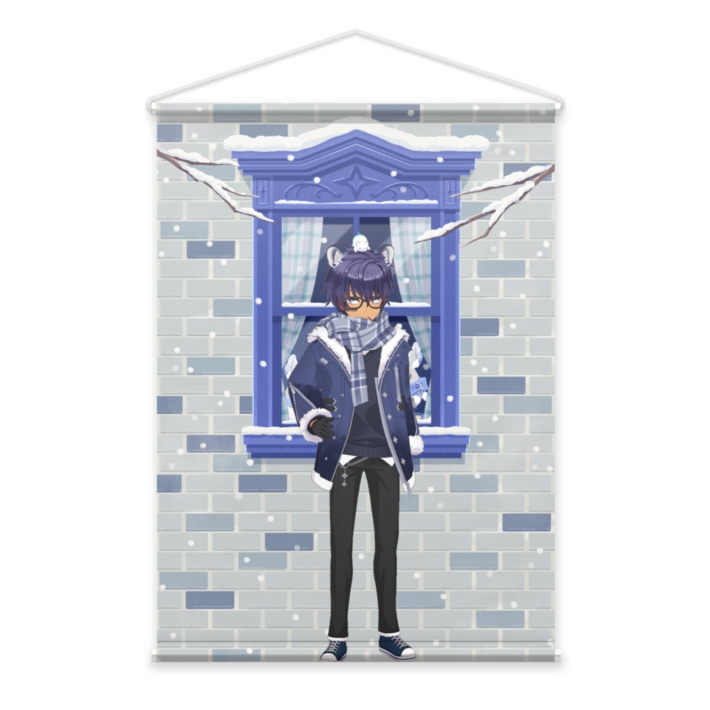 【こっしー】12月冬コーデ-タペストリー-G0191