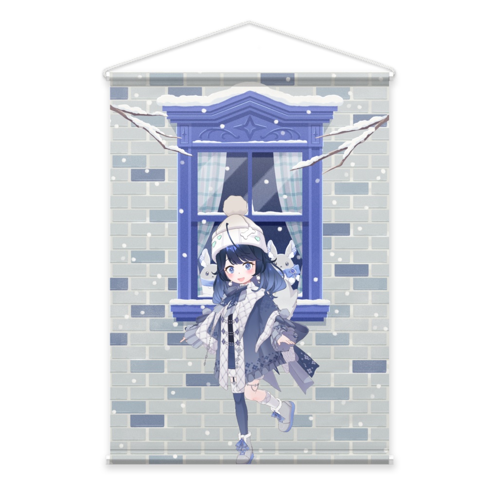 【こんちゃ】12月冬コーデ-タペストリー-G0200