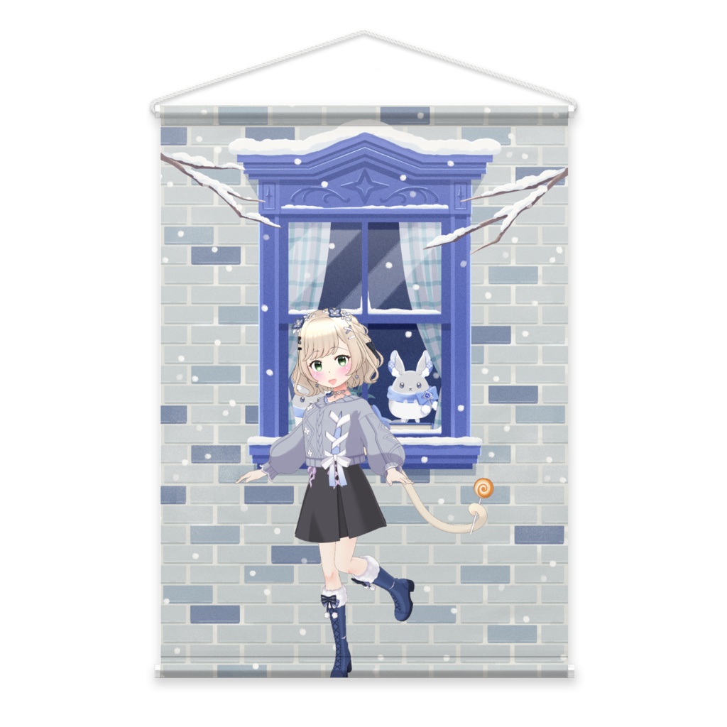 【しずか】12月冬コーデ-タペストリー-G0216