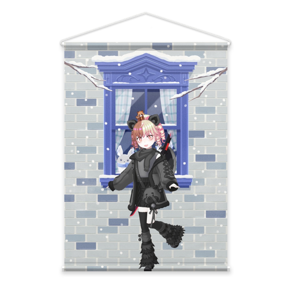 【すっきー】12月冬コーデ-タペストリー-G0246