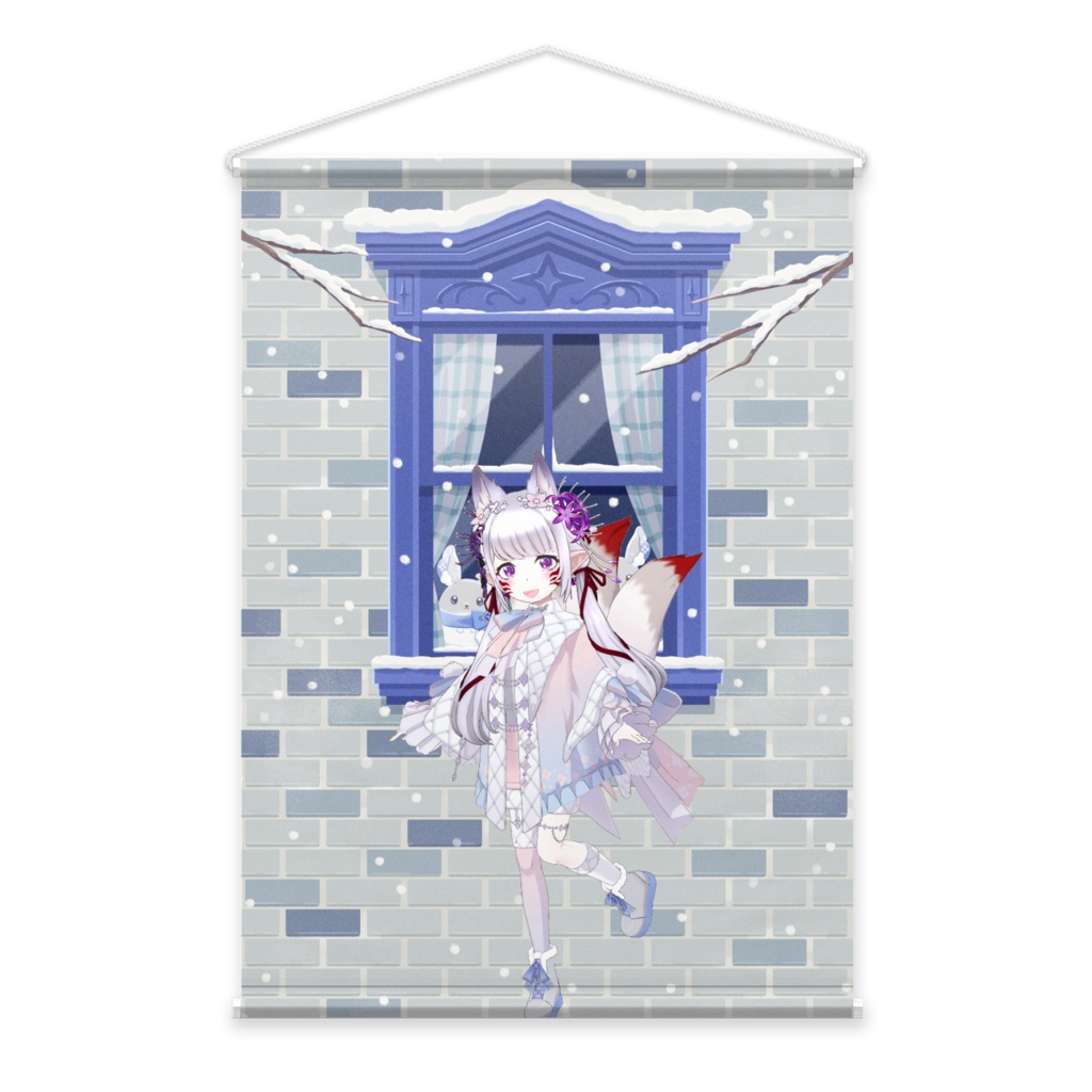 【とても可愛い雪音凪】12月冬コーデ-タペストリー-G0294