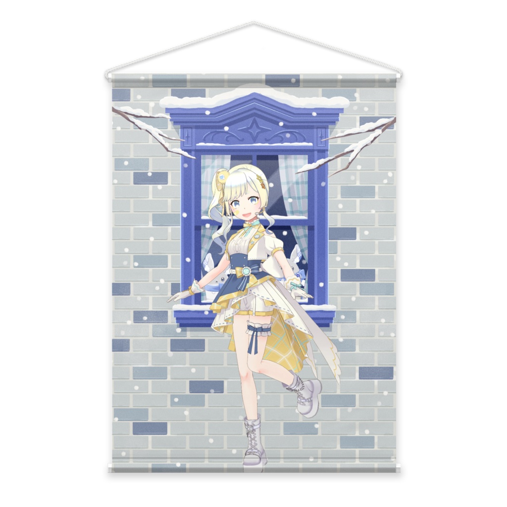 【となりのにこさん。】12月冬コーデ-タペストリー-G0297