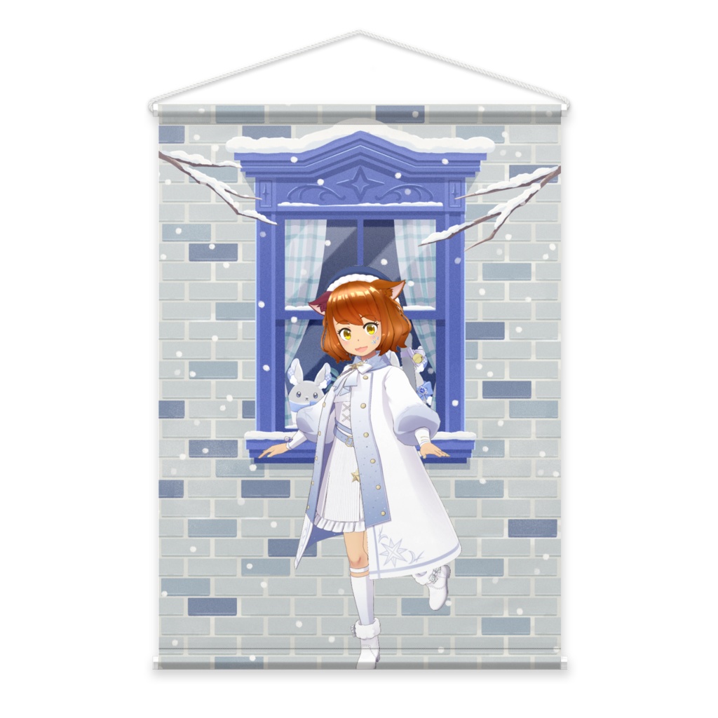 【とりねこ】12月冬コーデ-タペストリー-G0304