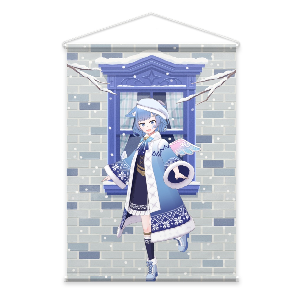 【にぱ】12月冬コーデ-タペストリー-G0334