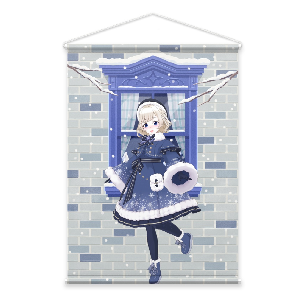 【ねむいちゃん】12月冬コーデ-タペストリー-G0349