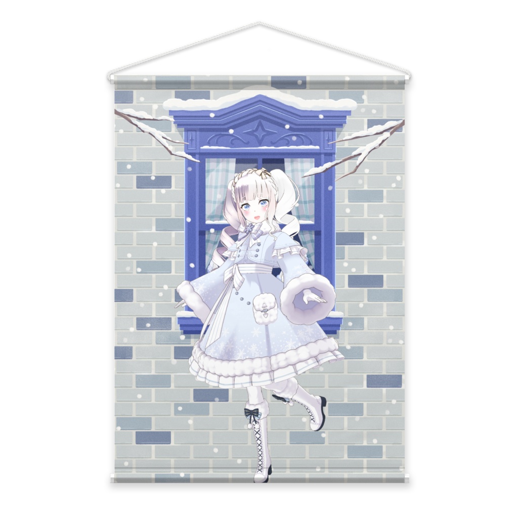 【びすにゃ】12月冬コーデ-タペストリー-G0384