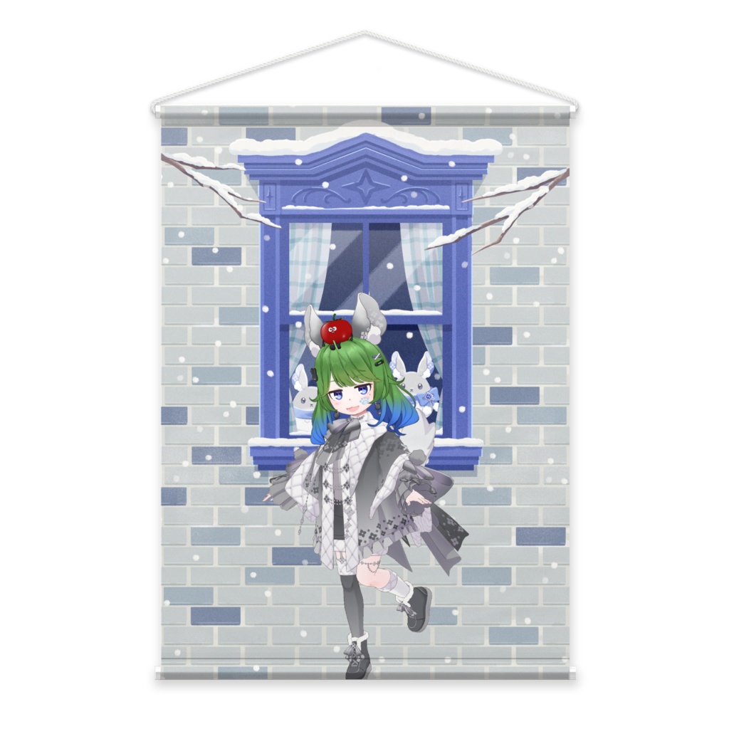 【ぼたもっちゃん】12月冬コーデ-タペストリー-G0411