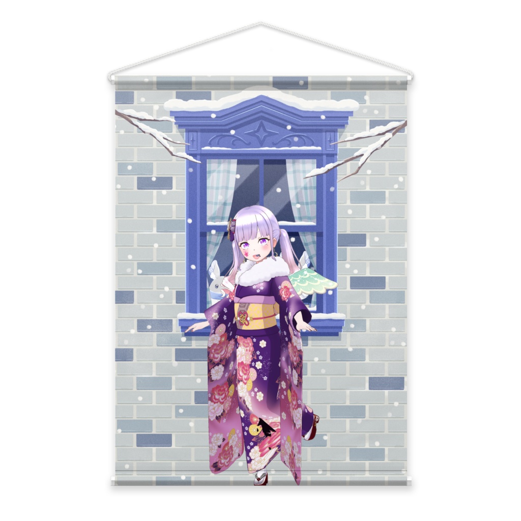 【まあぴよ】12月冬コーデ-タペストリー-G0418