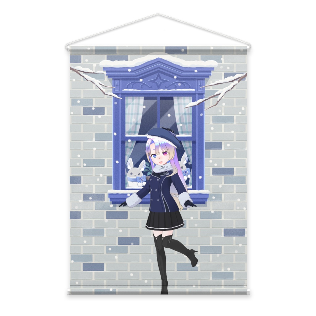 【めり　プラネット】12月冬コーデ-タペストリー-G0480