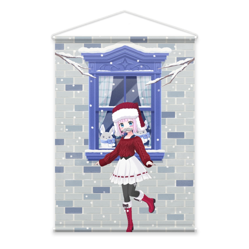 【もちゃ】12月冬コーデ-タペストリー-G0483