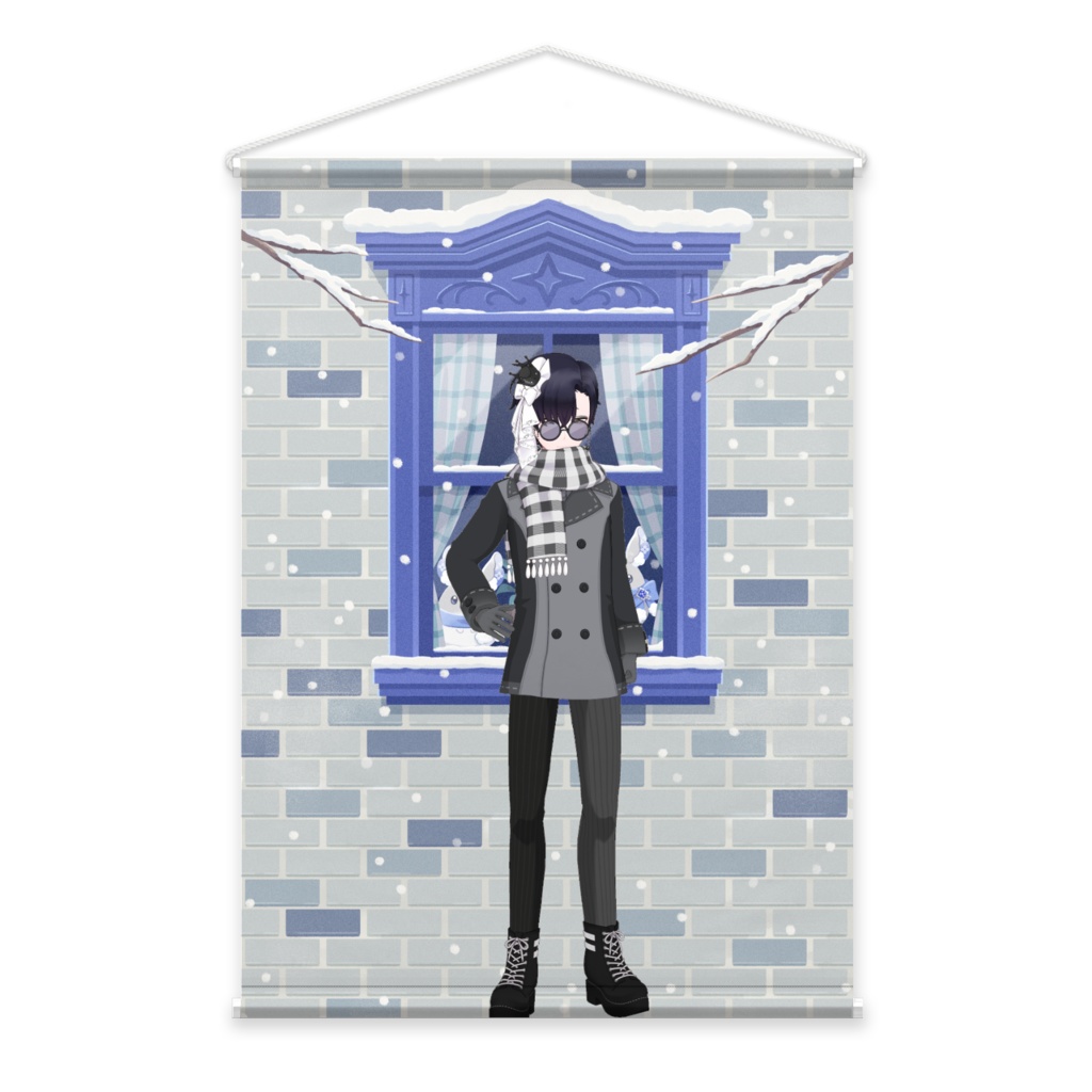 【もつ】12月冬コーデ-タペストリー-G0484