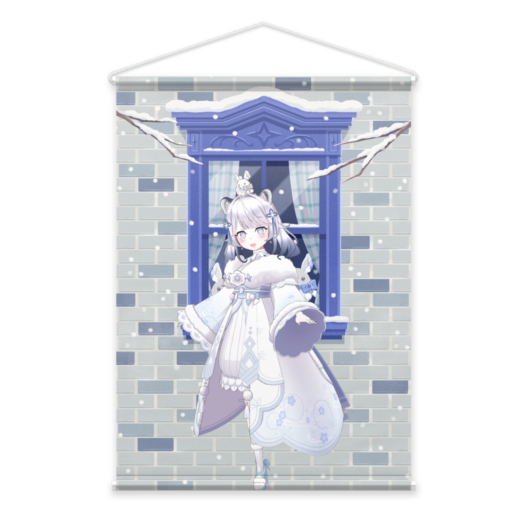 【もふもふ】12月冬コーデ-タペストリー-G0487