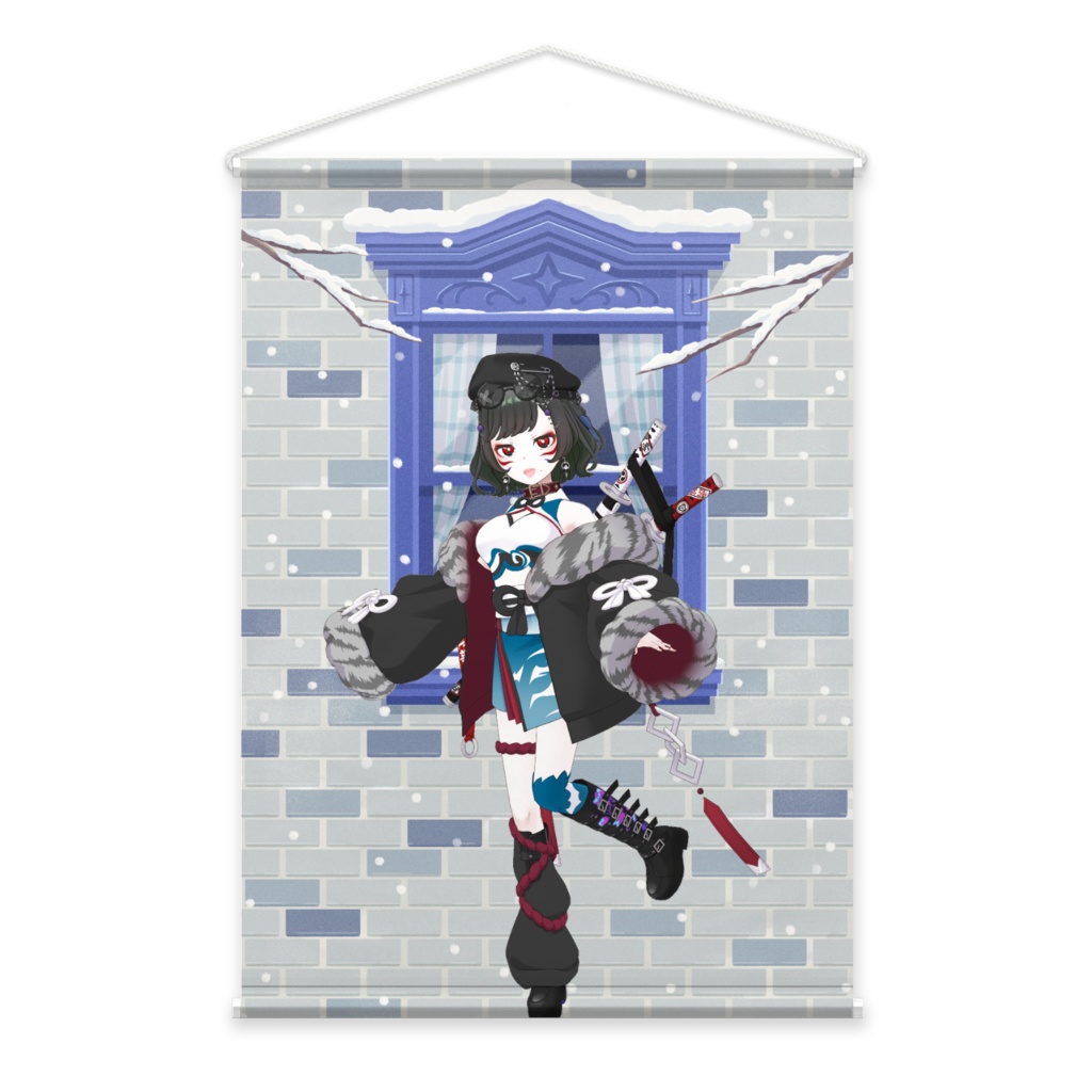 【ゆきひら】12月冬コーデ-タペストリー-G0502