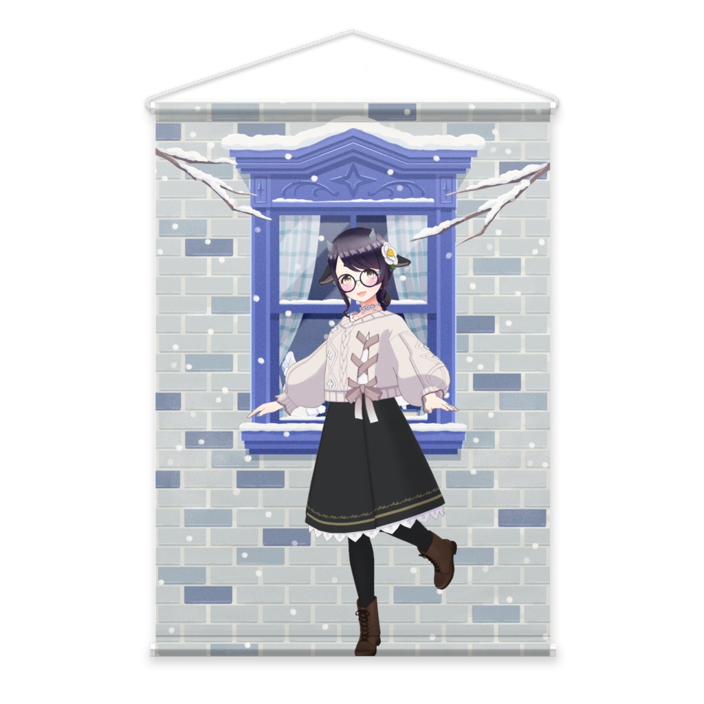 【りぃなたん】12月冬コーデ-タペストリー-G0537