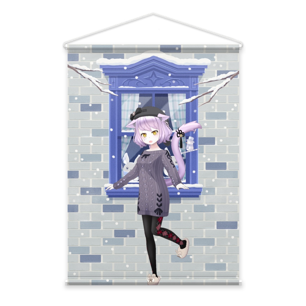 【りおちゃ】12月冬コーデ-タペストリー-G0538