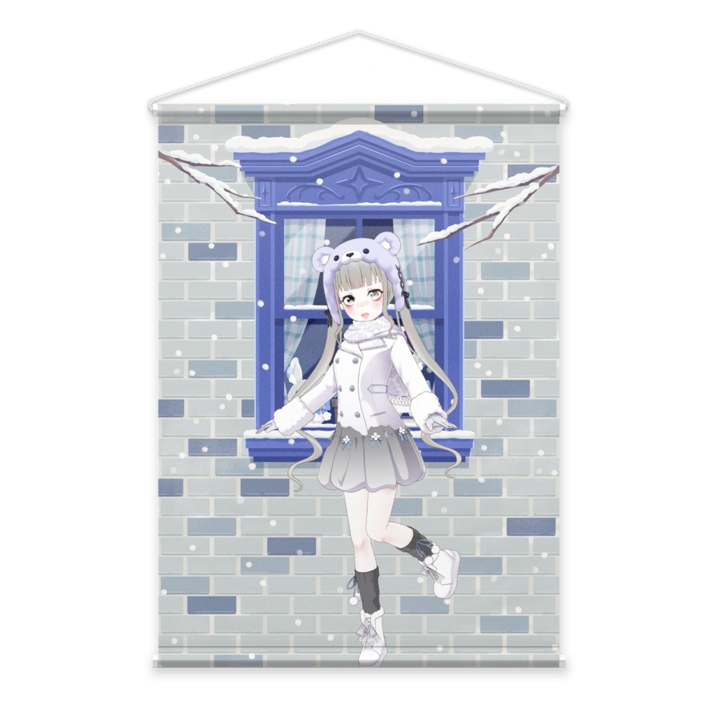 【るにゃ】12月冬コーデ-タペストリー-G0546