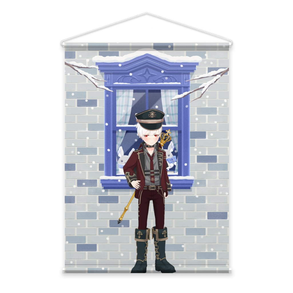 【イタチ】12月冬コーデ-タペストリー-G0100