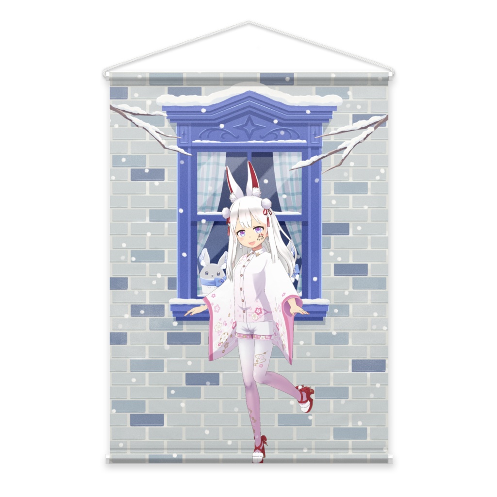 【オオカミ】12月冬コーデ-タペストリー-G0124