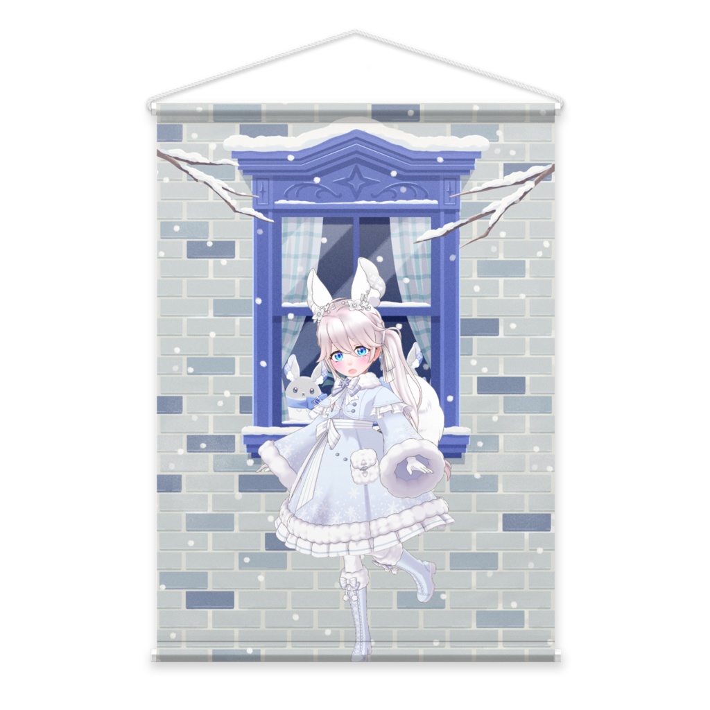 【ギズモちゃん。】12月冬コーデ-タペストリー-G0164