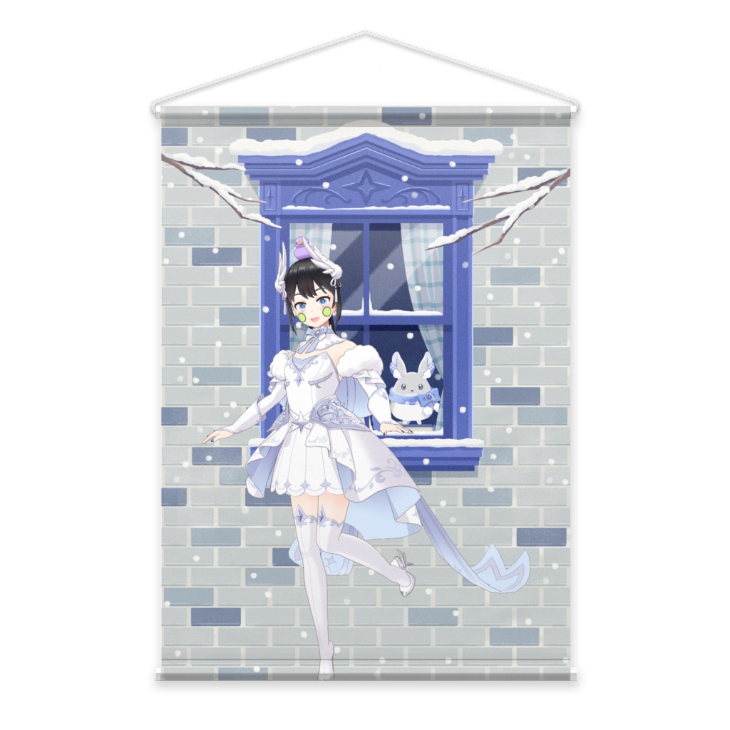 【クマムシ子】12月冬コーデ-タペストリー-G0173