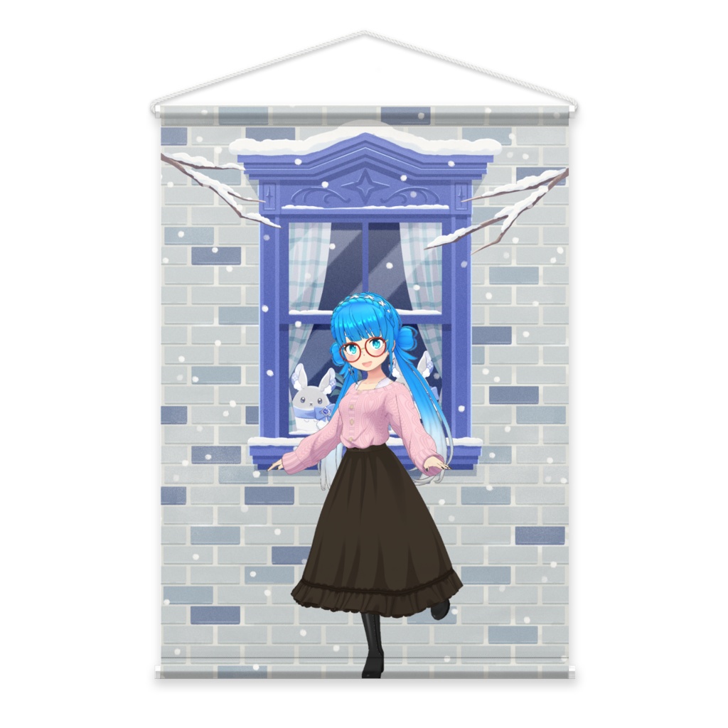 【チルノ】12月冬コーデ-タペストリー-G0284