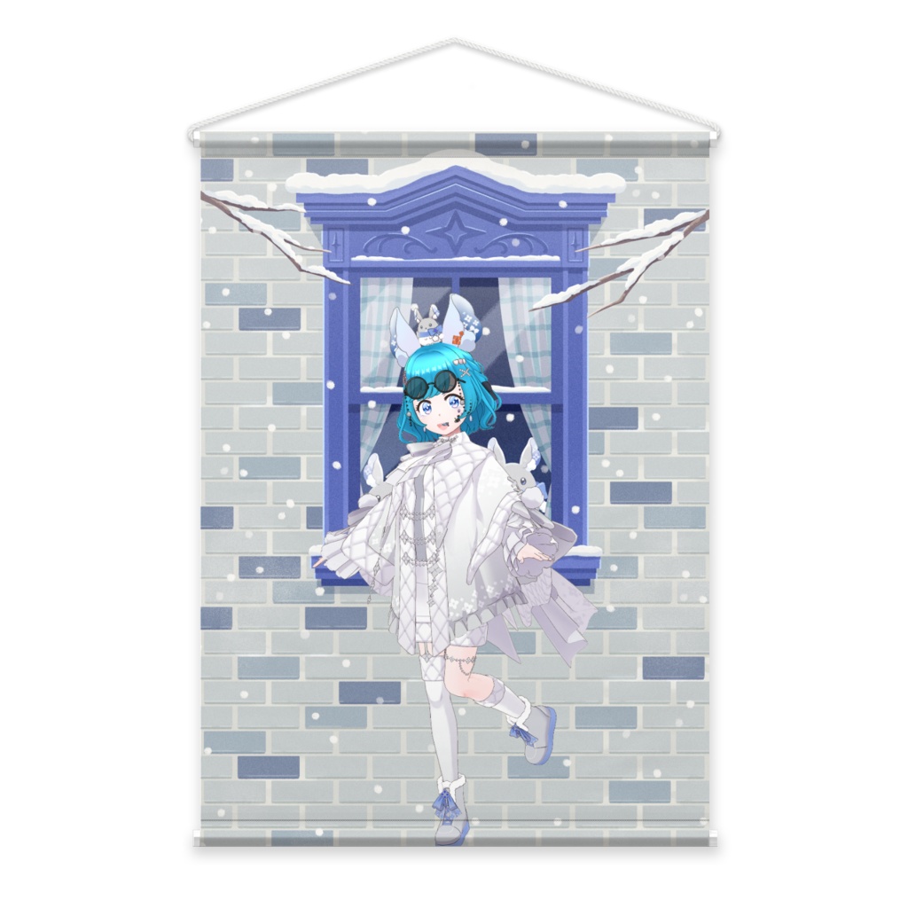 【ヌメちゃん】12月冬コーデ-タペストリー-G0342