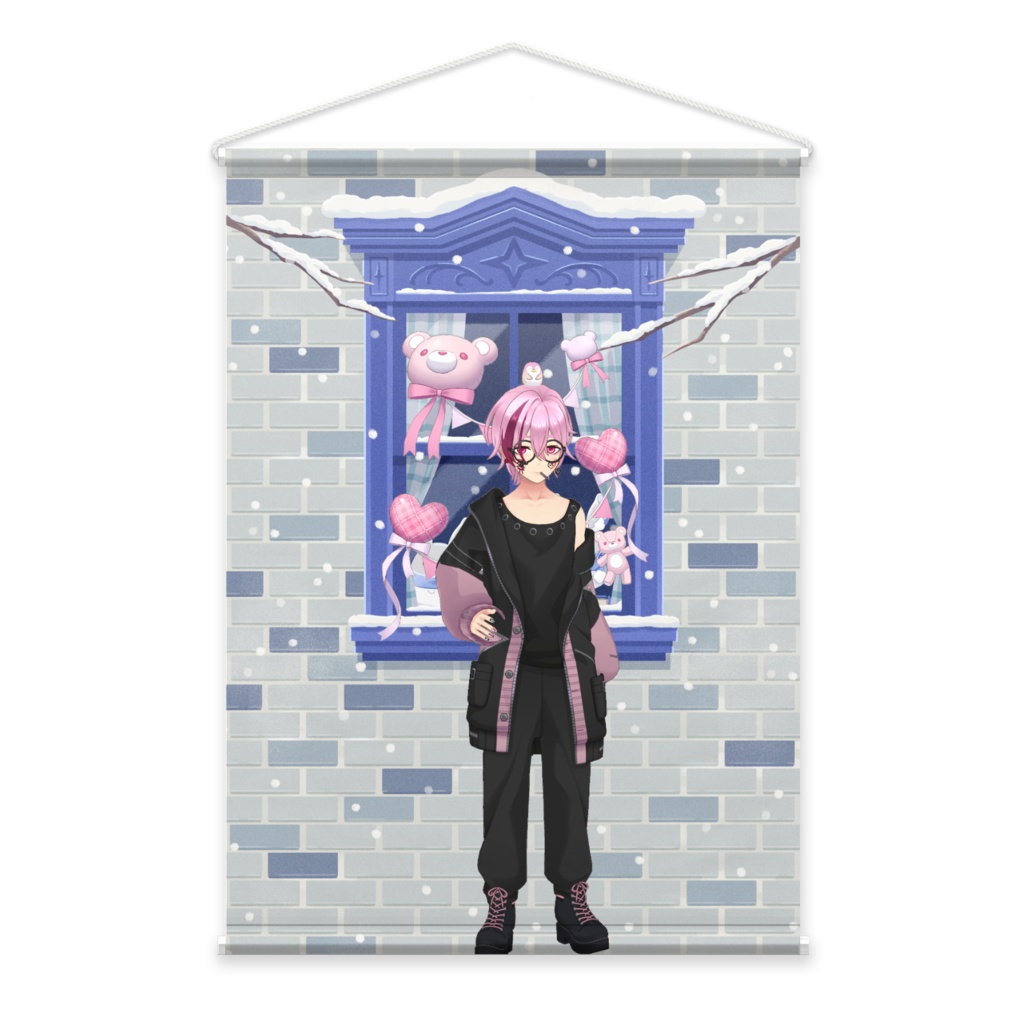 【ネギたん】12月冬コーデ-タペストリー-G0344