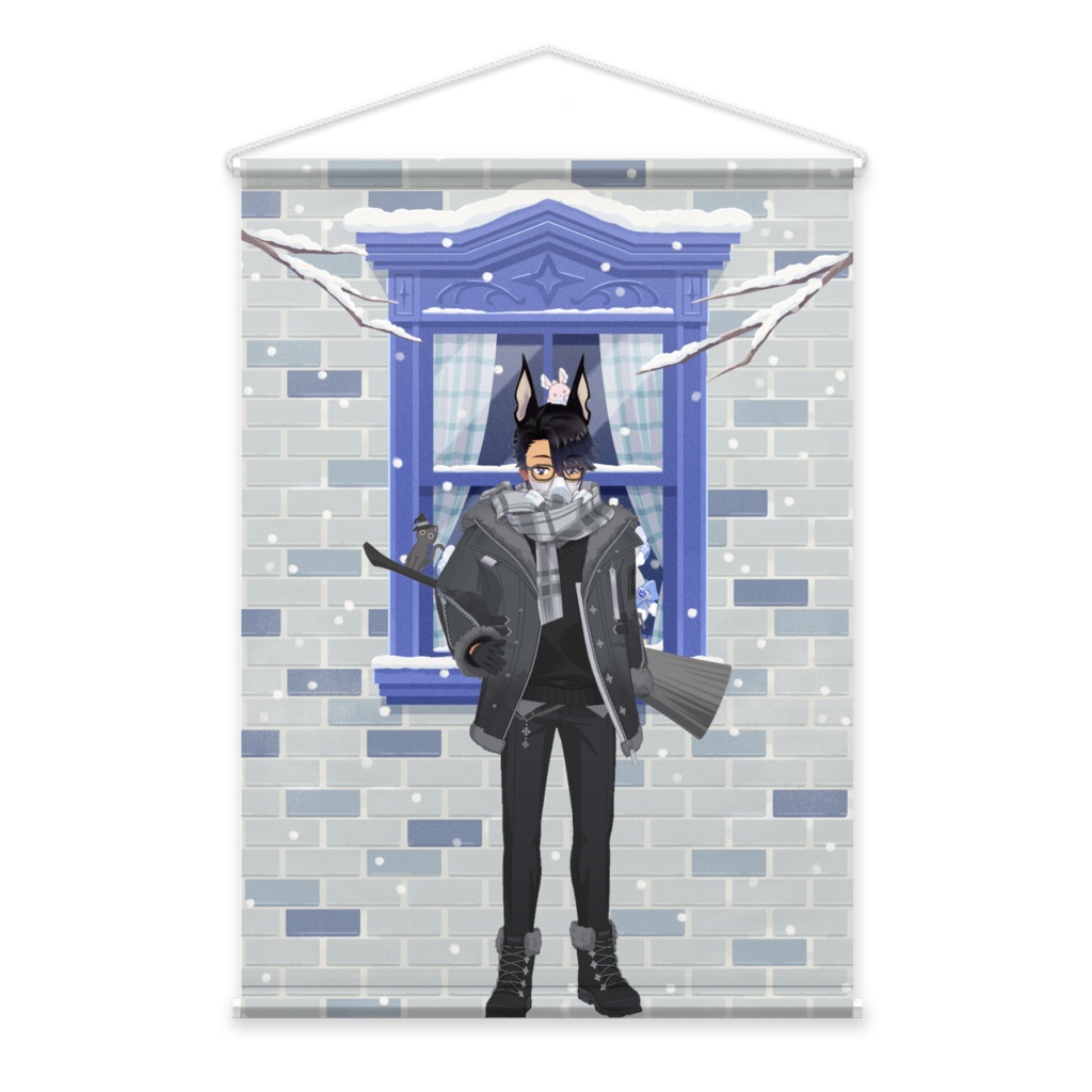 【パンくず拾い】12月冬コーデ-タペストリー-G0378