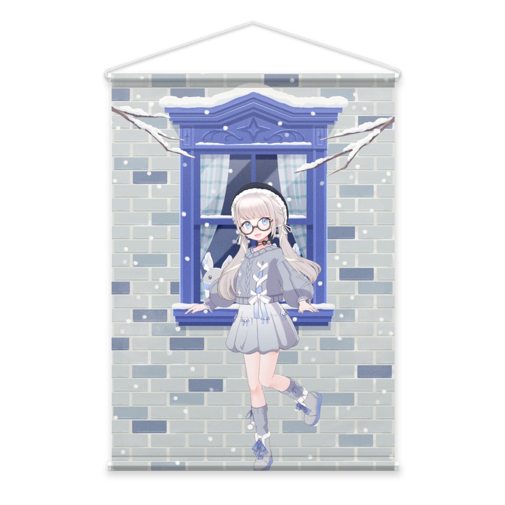 【フレニャン】12月冬コーデ-タペストリー-G0401