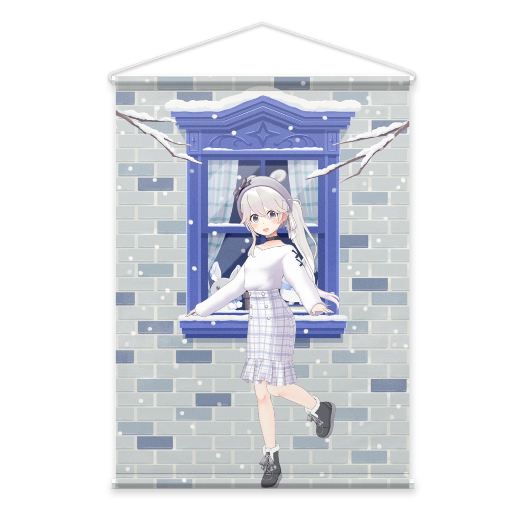 【ホワイティー舞姫】12月冬コーデ-タペストリー-G0416