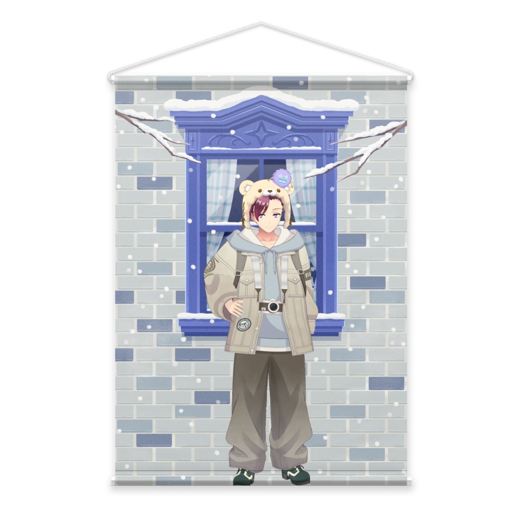 【ラブもじゃ】12月冬コーデ-タペストリー-G0533