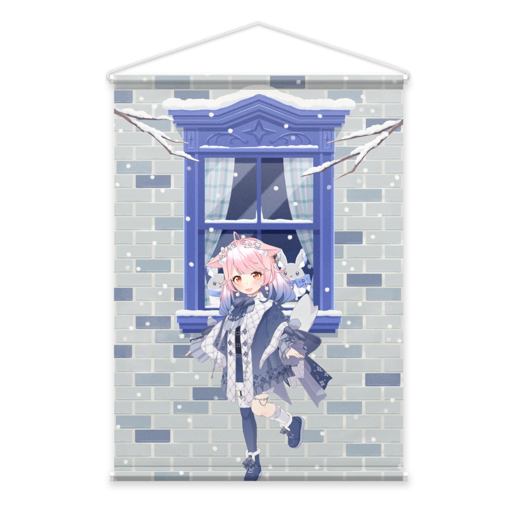 【乙花 れちゃ】12月冬コーデ-タペストリー-G0590