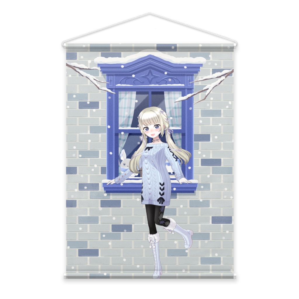 【君影りお】12月冬コーデ-タペストリー-G0667