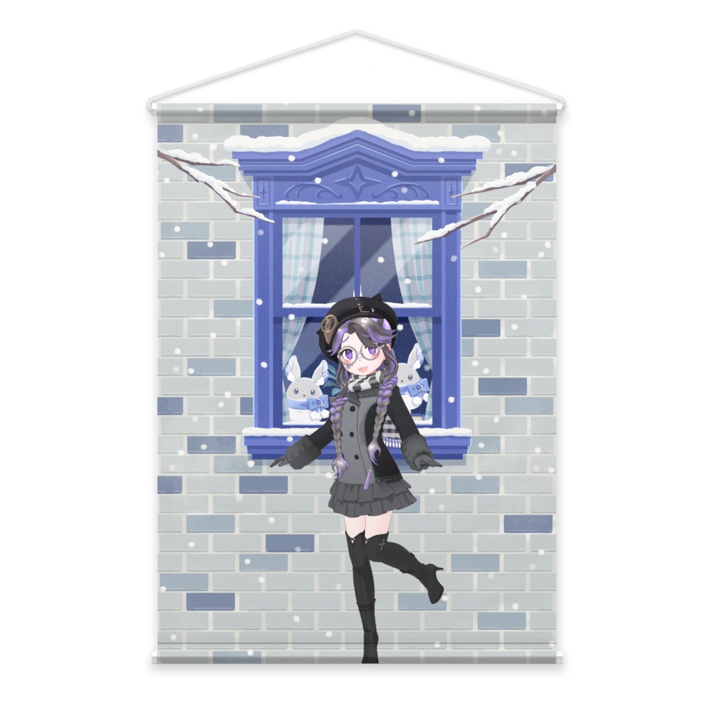 【塩たんたん】12月冬コーデ-タペストリー-G0588