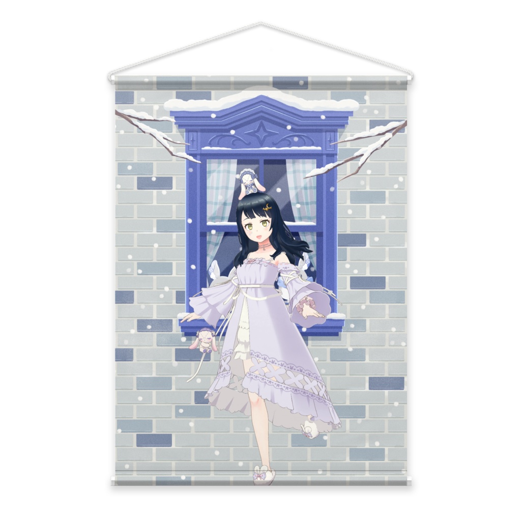 【夜川 茉莉】12月冬コーデ-タペストリー-G1035