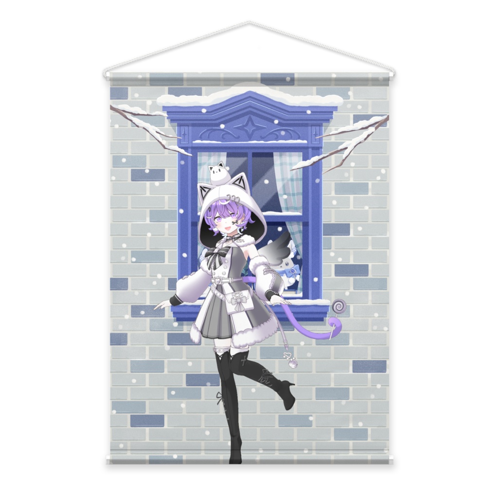 【夜月寝夢】12月冬コーデ-タペストリー-G1033