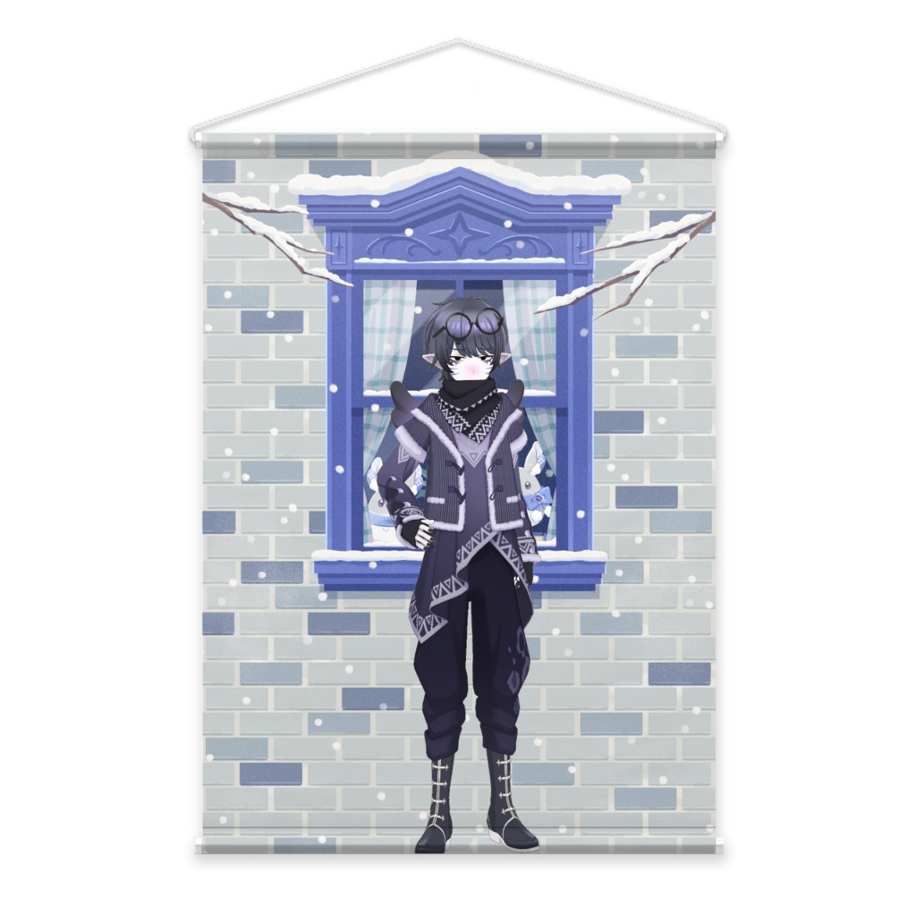 【夜猫乃愛】12月冬コーデ-タペストリー-G1037