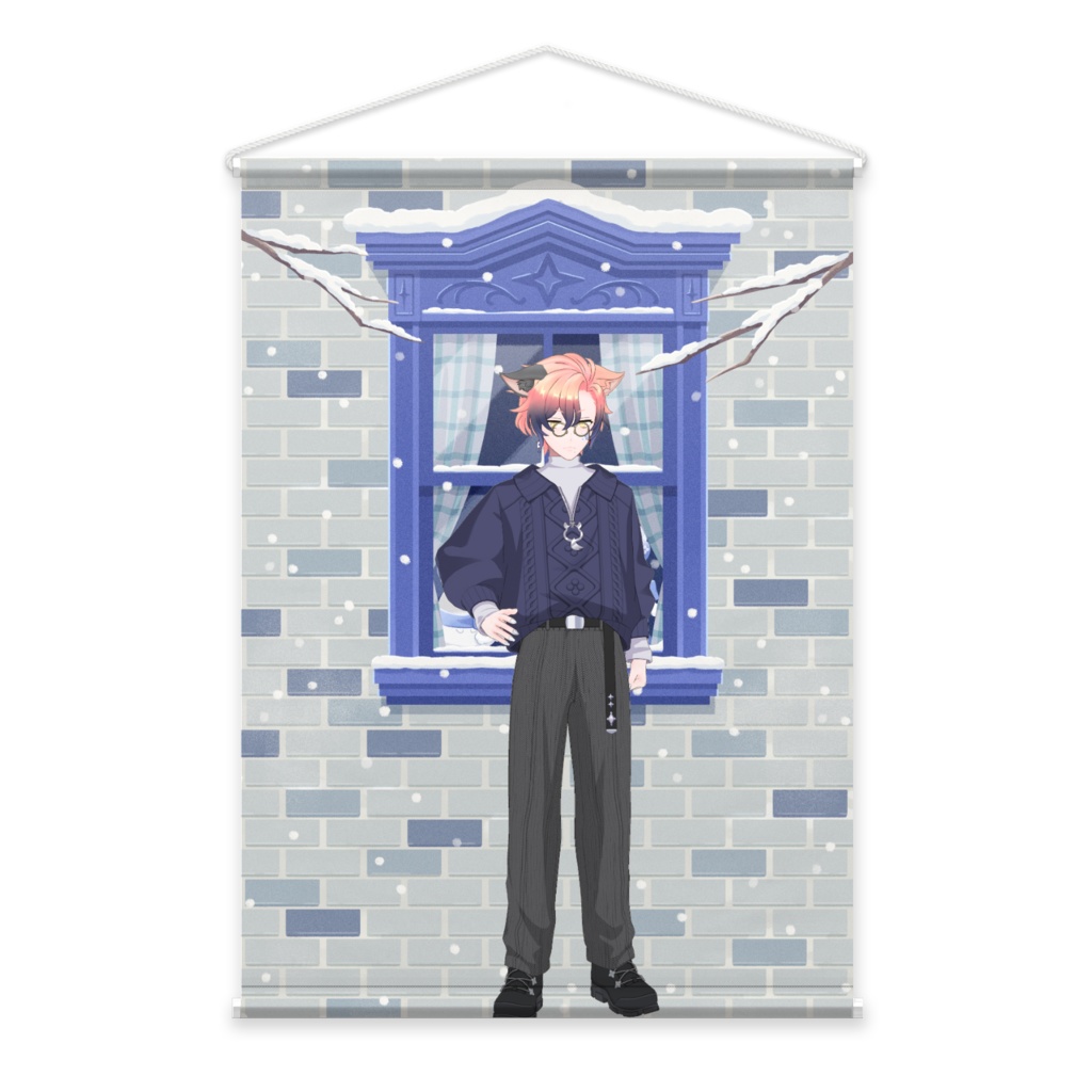 【慈紳気てもて】12月冬コーデ-タペストリー-G0760