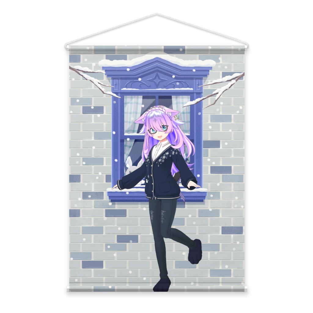 【斑鳩　椋】12月冬コーデ-タペストリー-G0961