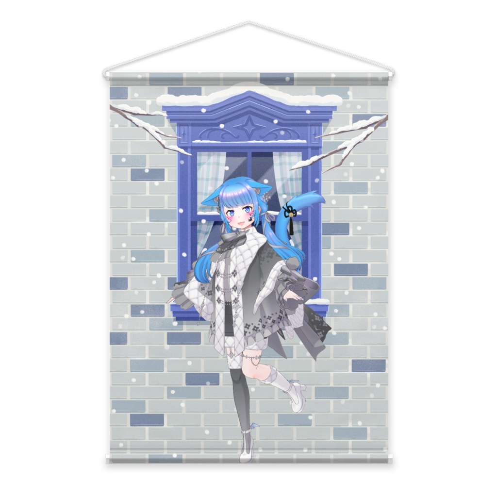 【星乃猫ラピス】12月冬コーデ-タペストリー-G0832