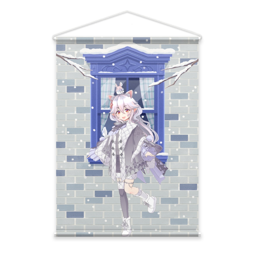 【星野エル】12月冬コーデ-タペストリー-G0833