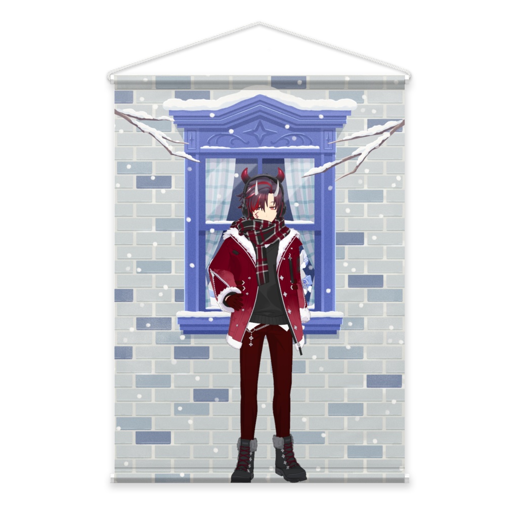 【星野小輝】12月冬コーデ-タペストリー-G0834