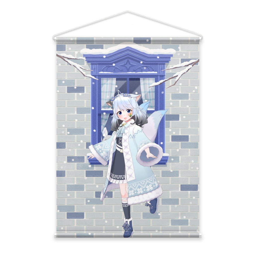 【月野 汐-ｳｼｵ-】12月冬コーデ-タペストリー-G0685