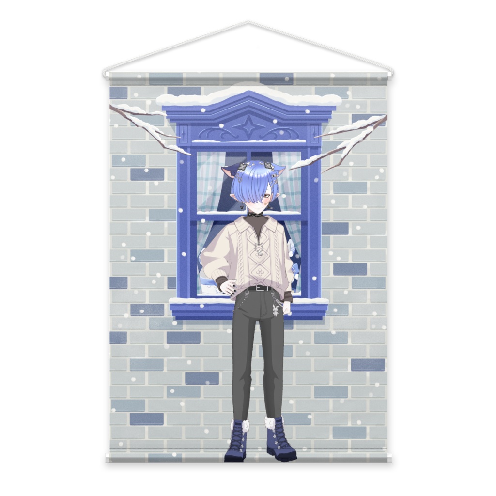 【朔音 たあ】12月冬コーデ-タペストリー-G0729